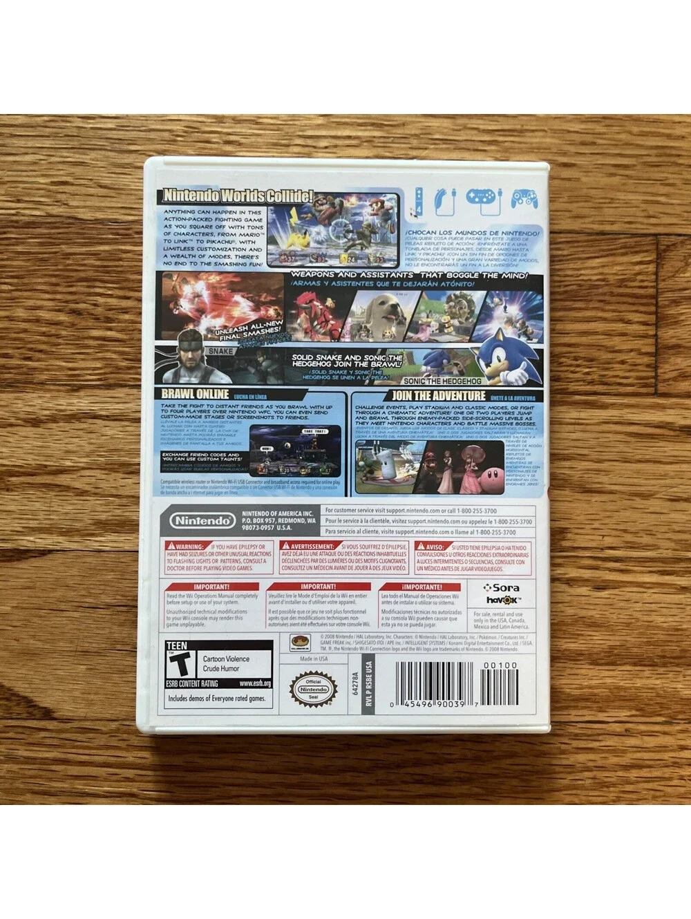 Super Smash Bros. Brawl Nintendo Wii 2008 Complete